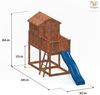 Fungoo Spielhaus "My House", teak,inkl. Rutsche, Haus mit Holzdach und Steuerrad Bild 3