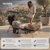 tectake® Sonnenliege klappbar, tragbar, Liege mit Seitentasche, Strandliege, Gartenliege mit Dach, Liegestuhl mit Verstellbarer Rückenlehne, inkl. Kopfkissen - für Balkon, Terrasse, Camping - schwarz Bild 2