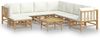 vidaXL 9-tlg. Garten-Lounge-Set mit Cremeweißen Kissen Bambus 3155196 Bild 2