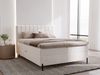 GRAINGOLD Primavera Boxspringbett 180x200, Boxspringbett, Kopfteil, mit hohe Beine, Velour-Stoff, Creme Bild 1