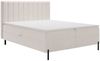 GRAINGOLD Primavera Boxspringbett 180x200, Boxspringbett, Kopfteil, mit hohe Beine, Velour-Stoff, Creme Bild 2