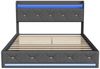 Gdood Stauraumbett Polsterbett Dopplebett LED, Hydraulische Bett box (1-tlg, Kopfteil & Hydraulisch hebbarer Stauraum), LED-Beleuchtung, Kabelloses Laden, Lattenrost, Leinen, 140x200 cm Bild 2