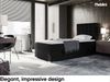 MEBLINI Boxspringbett LUKAS 90x200 cm mit Bettkasten - H3/Schwarz Webstoff Gepolstert Einzelbett mit Topper & Bonellfederkern-Matratze - 90x200 Rechts Bild 2