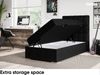 MEBLINI Boxspringbett LUKAS 90x200 cm mit Bettkasten - H3/Schwarz Webstoff Gepolstert Einzelbett mit Topper & Bonellfederkern-Matratze - 90x200 Rechts Bild 5