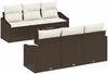vidaXL Sofa Set mit Kissen 7 pcs Braun und Creme Poly Rattan 3346608 Bild 2