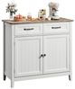 Bealife Sideboard Küchenschrank mit Arbeitsplatten,mit 2 Schubladen 2 Türen,Weiß Bild 4