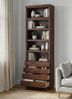 Home affaire Bücherregal Soeren Regal mit 5 breiten Schubkästen in geteilter Optik, T/H: 80/29/220 cm, Kiefer FSC®-zertifiziert, elegante Metallgriffe Bild 2