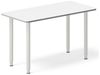 Schreibtisch DNA Weiß 1400x600 mm I-Beine/Alugrau Bild 1