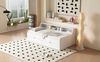 Bett 90x200 cm mit Stauraum und 2 Schubladen – weißes Tagesbett im minimalistischen Design Bild 5