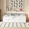 Bett 90x200 cm mit Stauraum und 2 Schubladen – weißes Tagesbett im minimalistischen Design Bild 2