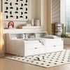 Bett 90x200 cm mit Stauraum und 2 Schubladen – weißes Tagesbett im minimalistischen Design Bild 3