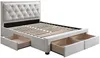 Vente-unique - LEOPOLD Bett Stoff Beige - B 165 cm x H 122,2 cm x L 216,5 cm Bild 5