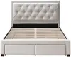 Vente-unique - LEOPOLD Bett Stoff Beige - B 165 cm x H 122,2 cm x L 216,5 cm Bild 4