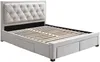 Vente-unique - LEOPOLD Bett Stoff Beige - B 165 cm x H 122,2 cm x L 216,5 cm Bild 3