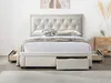 Vente-unique - LEOPOLD Bett Stoff Beige - B 165 cm x H 122,2 cm x L 216,5 cm Bild 2
