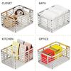 mDesign Allzweckkorb Aufbewahrung Drahtkorb Organizer 3er-Set Metall Silber Bild 5