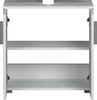 welltime Waschbeckenunterschrank Prag (1-St) Waschtisch in Weiß Hochglanz - 60/34/58 cm - Siphonausschnitt 7/24 cm Bild 2