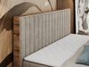 Boxspringbett mit dekorativem Kopfteil und zwei Bettkästen, Eiche Holzrahmen - ALBERO 4 - 180x200 cm - Beige Stoff - H4 Bild 4