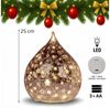 formano LED Deko Tropfen Sterne Rose-Gold 25cm Glasleuchte Crackle-Optik + Timer Timer (6h an/18h aus) – Stimmungslicht für Winter & Weihnachten – Dekoleuchte für gemütliches Zuhause Bild 2
