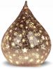 formano LED Deko Tropfen Sterne Rose-Gold 25cm Glasleuchte Crackle-Optik + Timer Timer (6h an/18h aus) – Stimmungslicht für Winter & Weihnachten – Dekoleuchte für gemütliches Zuhause Bild 4
