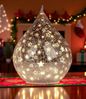 formano LED Deko Tropfen Sterne Rose-Gold 25cm Glasleuchte Crackle-Optik + Timer Timer (6h an/18h aus) – Stimmungslicht für Winter & Weihnachten – Dekoleuchte für gemütliches Zuhause Bild 3