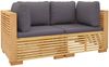vidaXL Garten-Ecksofas mit Kissen 2 Stk. Massivholz Teak 3100864 Bild 3
