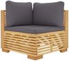 vidaXL Garten-Ecksofas mit Kissen 2 Stk. Massivholz Teak 3100864 Bild 4
