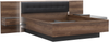 FORTE Bellevue Bett + Nakos mit LED Beleuchtung, Holzwerkstoff, Braun/Schwarz, 284,6 x 96,5 x 208,7 cm Bild 2