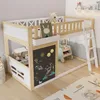 Hochbett mit Tagel und Regal (90x200 cm) Kinderbett mit Rausfallschutz und Leiter, Jugendbett, Kiefer Bild 2