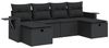 vidaXL 6-tlg. Garten-Sofagarnitur mit Kissen Schwarz Poly Rattan 3325521 Bild 2