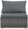 vidaXL 7-tlg. Garten-Lounge-Set mit Kissen Poly Rattan Grau 3101837 Bild 4