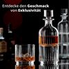 Peill+Putzler Germany 3er Whiskyset, Whiskyflasche mit 340 ml Volumen, 2 Whiskygläser mit 320 ml Volumen, perfekt Stapelbar, Kristallgläser mit schlichten Streifendesign, schwerer Boden Bild 3