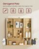VASAGLE Badezimmerschrank mit LED-Beleuchtung, 14,5 x 70 x 70 cm, Stecker, Hängekorb, Haartrockner-Halter, Spiegelschrank, Badschrank, Wandschrank, für Badezimmer, natureichenfarben Bild 4