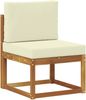 vidaXL Outdoor-Sofagarnitur mit Kissen 6 pcs Natur und Creme Polyester 3385241 Bild 4