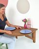 Wandklapptisch Halboval Klapp, 70 x 65 cm, für 2 Personen, Eschenplatte in Naturfarbe, Klapptisch, kleiner Schreibtisch, Ragaba Bild 4