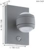 EGLO LED Wandleuchte Sesimba 1, Leuchtmittel inklusive, Außenleuchte inkl. Bewegungsmelder, Silber, Sensor-Wandleuchte, IP44 Bild 4