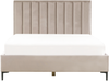 Bett mit Stauraum SEZANNE 180 x 200 cm Samtstoff Taupe Bild 5
