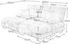 Ecksofa modular 81cm×220cm×145cm aus Chenille mit 2 Ottomane, 2 Lendenkissen und 2 Dekokissen – Wohnzimmersofa in Hellbraun Bild 4