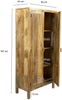 Schrank Mango Massivholz Natur 187cm - Wohnzimmerschrank hoch - Mehrzweckschrank Landhaus - Kleiderschrank mit 2 Türen - Design Massivholzschrank Handmade Bild 4