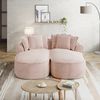2-Sitzer Sofa 184×164×67 cm aus Chenille-Stoff rahmenlos multifunktional, rosa Bild 2