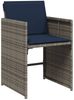 vidaXL 5-teiliges Garten-Ess-Set mit Kissen, grau, Polyrattan 3277848 Bild 5