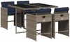 vidaXL 5-teiliges Garten-Ess-Set mit Kissen, grau, Polyrattan 3277848 Bild 2