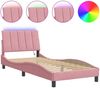 vidaXL Bettgestell mit LED ohne Matratze "Hanko" Rosa 90x200 cm Samt 3213762 Bild 2