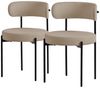 ML-DESIGN Polsterstuhl Esszimmerstühle Gruppe Küchenstuhl aus Teddystoff mit Metallbeinen (2 St), Clubstuhl 2er Set Wohnzimmerstuhl Braun moderne Design Lounge Stuhl Bild 2