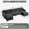 Jiexi Wohnlandschaft Ecksofa Mit Schlaffunktion Kordsofa, L oder U Form Couch Bild 4