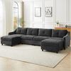 Jiexi Wohnlandschaft Ecksofa Mit Schlaffunktion Kordsofa, L oder U Form Couch Bild 3