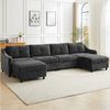 Jiexi Wohnlandschaft Ecksofa Mit Schlaffunktion Kordsofa, L oder U Form Couch Bild 2