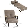 HOMCOM Sessel Gästebett mit Rückenkissen, Polstersofa mit Verstellbarer Rückenlehne (Relaxsessel mit Bettfunktion, 1-St, Schlafsofa), für Schlafzimmer, Wohnzimmer, Hellbraun Bild 2