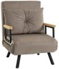 HOMCOM Sessel Gästebett mit Rückenkissen, Polstersofa mit Verstellbarer Rückenlehne (Relaxsessel mit Bettfunktion, 1-St, Schlafsofa), für Schlafzimmer, Wohnzimmer, Hellbraun Bild 4