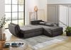 Ecksofa Schlaffunktion Couch mit Rutschenlehne Bettkasten Cord Dunkelgrau Bild 3